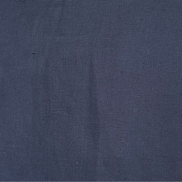 NWT Neiman Marcus Tie Front Collared Linen Jacket Blouse (Navy) - Small - Picture 9 of 11